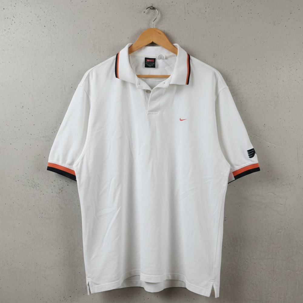 Nike Philadelphia Flyers Polo Shirt Size Large White Vintage